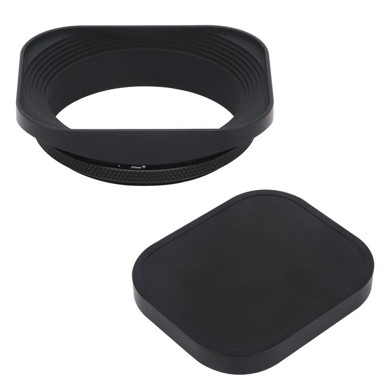 Haoge LH-B55T 55mm Square Metal Screw-in Lens Hood with Cap for Leica APO-Summicron-M 90mm f/2 ASPH E55, Summicron-R 50mm f2 E55, Summilux-R 50mm f/1.4 E55, Elmarit-R 28mm f2.8 35mm f/2.8 E55 Lens - Image 2